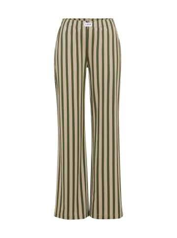 LSCN BY LASCANA Pyjamahose in dunkelgrün-gold-gestreift