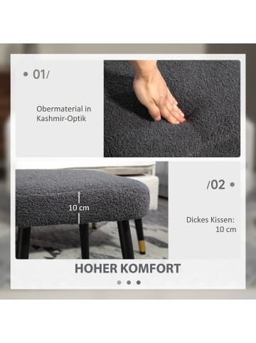HOMCOM Fußhocker-42L x 42B x 44H cm-Dunkelgrau