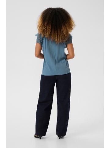 Cream Kurzarm-Bluse CRNola Straight fit in Blue Heaven