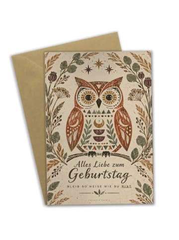 Mr. & Mrs. Panda Geburtstagskarte Eule dekorativ Design mit Spruch in Weiß