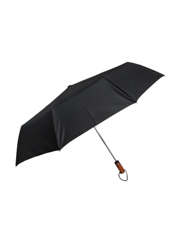 COFI 1453 Luxuriöser Teleskop-Taschenschirm ø123cm Perfekter Schutz mit Stil in Schwarz
