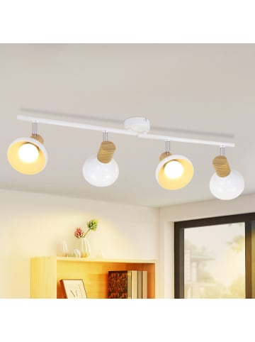 ZMH Deckenleuchte in Weiß 4-flammige E14 Vintage Metall Deckenspots