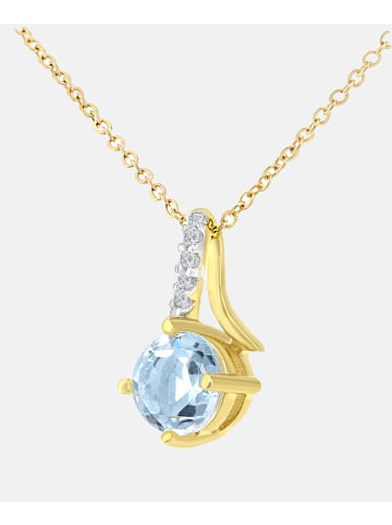 Diamant L'éternel Halskette mit Anhänger aus 375 Gelbgold mit Diamant mit Topas gedreht