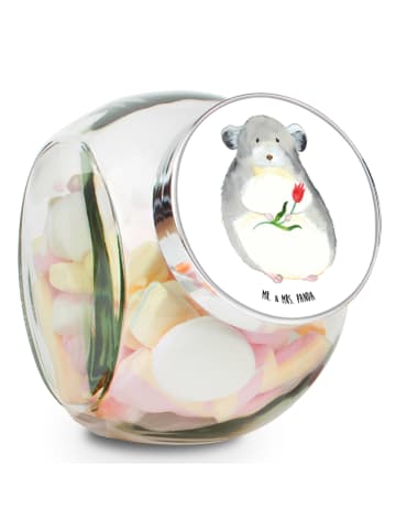 Mr. & Mrs. Panda Süßigkeitenglas Chinchilla Blume ohne Spruch in Weiß