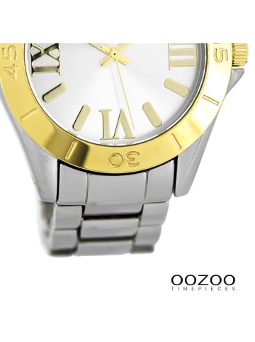 Oozoo Analog-Armbanduhr Oozoo Vintage Series silber groß (ca. 41mm)
