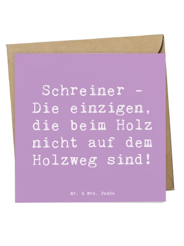 Mr. & Mrs. Panda Einladungskarte Spruch Schreiner Handwerk mit S... in Lavendeltraum