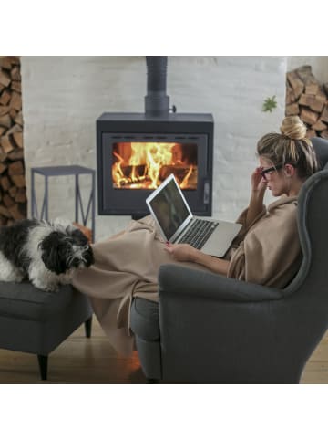 relaxdays Kaminholzregal in Grau - (B)34 x (H)80,5 x (T)25 cm
