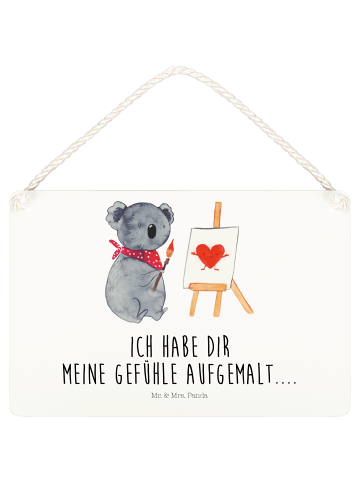 Mr. & Mrs. Panda Deko Schild Koala Künstler mit Spruch in Weiß