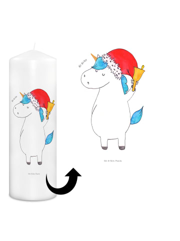 Mr. & Mrs. Panda Kerze Einhorn Weihnachtsmann ohne Spruch in Weiß