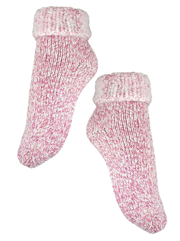 Rogo Plüschsocken warmer Doppelpack in Pink