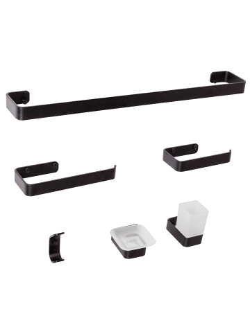 Beliani 6-tlg Badaccessoires Set ZORRITOS in Schwarz