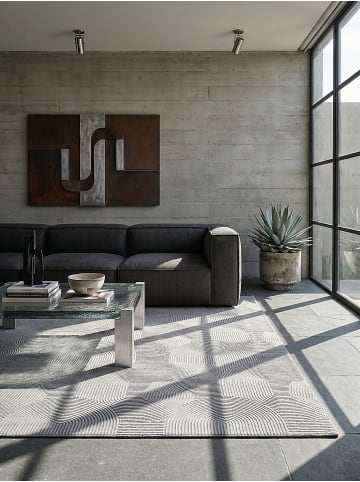 KADIMA DESIGN Läufer Geometrisch rutschhemmend pflegeleicht Wohnzimmer Flur in Grau