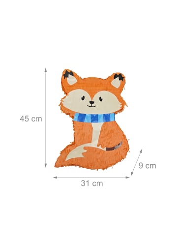 relaxdays 3-tlg. Pinata Set "Fuchs" in Bunt
