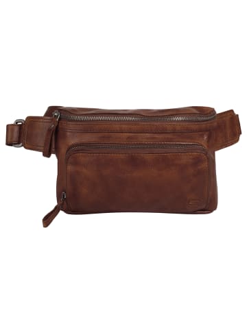 SPIKES & SPARROW Gürteltasche echt Leder in cognac