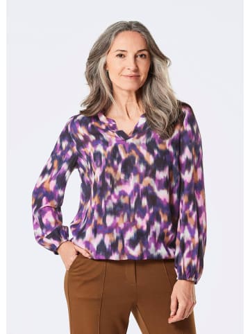 GOLDNER Bluse Bluse in lila / gemustert