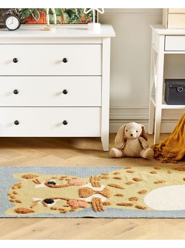 Beliani Kinderteppich TANGSE in Gelb/Grau/Weiß - (W) 80 x (L) 150 cm