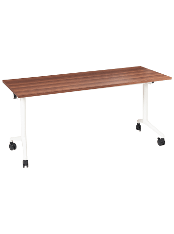 Beliani Zusammenklappbarer Schreibtisch CAVI in Braun/Weiß