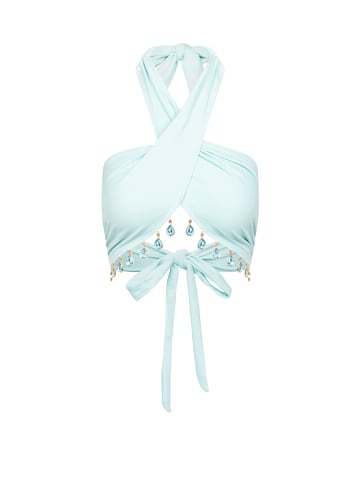 Moda Minx Bikinioberteil Hera Fixed Droplet Cross Over Top in Blue