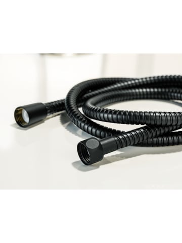 Wenko Brauseschlauch aus Edelstahl in Schwarz, (L) 150 cm