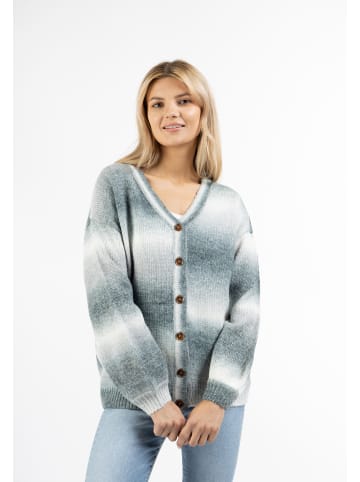 Usha Damen Strickjacke Mit Knöpfen in Schwarz Mehrfrabig