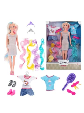 Toi-Toys Puppe mit Haarverlängerungen und Outfits 2 Jahre