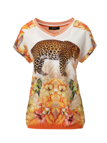 Aniston CASUAL Shirtbluse in wollweiß-orange-gelb-rot-rosa-braun-khaki-grün