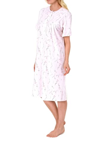 NORMANN Nachthemd kurzarm fraulich Knopfleise am Hals in rosa