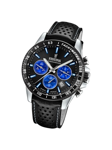 Festina Analog-Armbanduhr Festina Timeless Chronograph schwarz groß (ca. 45mm)