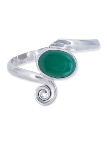 mantraroma 925er Silber - Ringe mit grüner Onyx