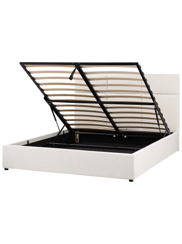 Beliani Doppelbett LAGORD in Weiß/Schwarz - (W) 170 x (H) 84 x (L) 214 cm