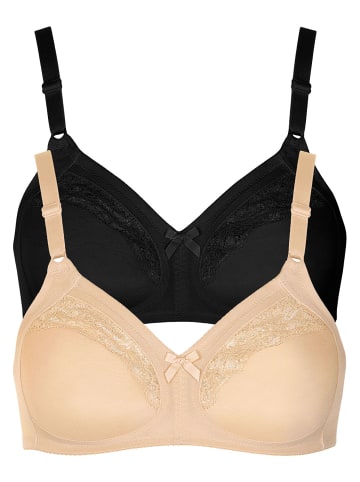 Lisca 2er Pack BH ohne Bügel in black-skin