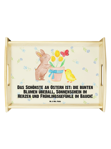 Mr. & Mrs. Panda Serviertablett Hase Küken mit Spruch in Blumig