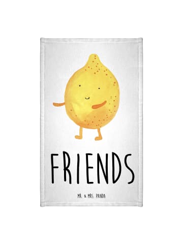 Mr. & Mrs. Panda Handtuch Beste Freunde Zitrone mit Spruch in Weiß