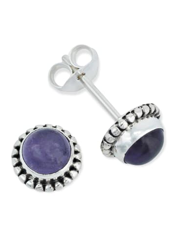 mantraroma 925er Silber - Ohrstecker (L) 7 x (B) 7 mm mit Amethyst