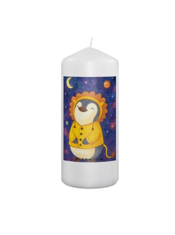 Mr. & Mrs. Panda Wachskerze Löwe Astrologie Design ohne Spruch in Weiß