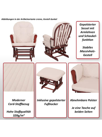 MCW Relaxsessel C76, Creme Gestell dunkel