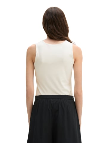Marc O'Polo DfC V-Neck-Top slim in White Cotton