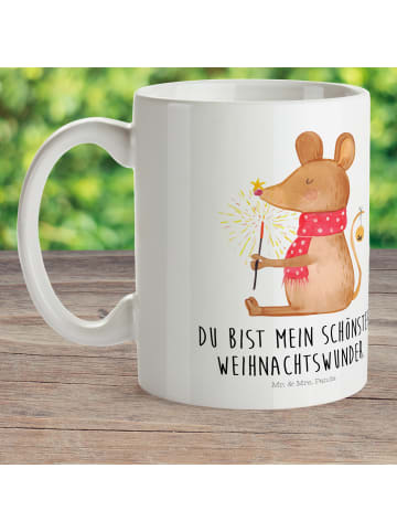 Mr. & Mrs. Panda Teetasse Maus Weihnachten mit Spruch in Weiß