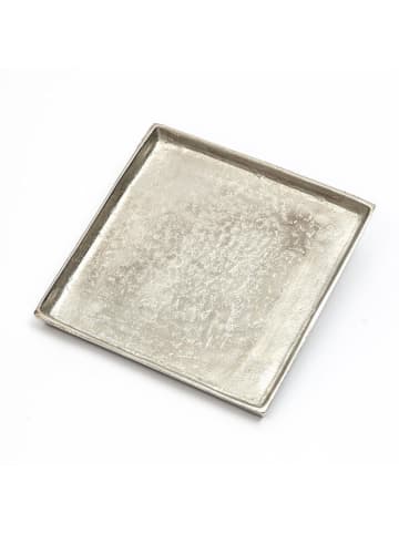 MARELIDA Tablett Dekoteller Dekoschale quadratisch Aluminium L: 22cm in silber