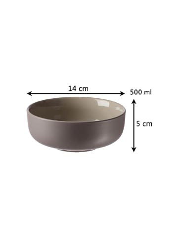 Ritzenhoff & Breker 6er Set Müslischalen Jasper in – ø 14.0 cm in Taupe