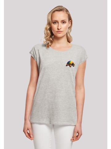 F4NT4STIC T-Shirt Rainbow Turtle SHORT SLEEVE TEE in grau meliert