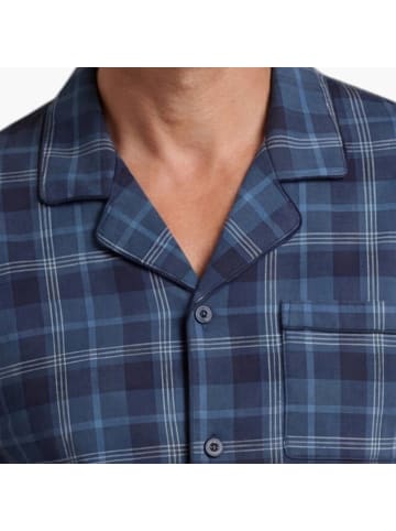 NORMANN Single-Jersey Schlafanzug in blau