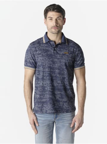 KOROSHI Herren polo mit kurzem Ã¤rmel in blau