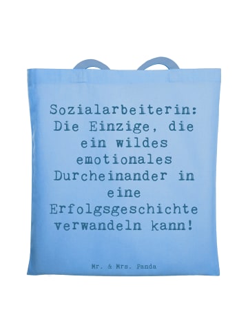 Mr. & Mrs. Panda Schultertasche Spruch Sozialarbeiterin Erfolg m... in Sky Blue