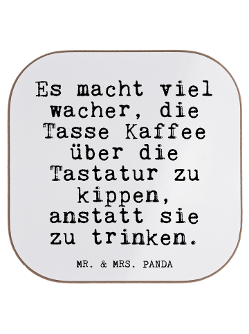 Mr. & Mrs. Panda Untersetzer Es macht viel wacher,... mit Spruch in Weiß