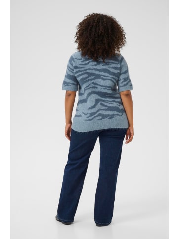 KAFFE curve Strickpullover KCsandia Loose fit in Windward Blu/Bering Sea Animal