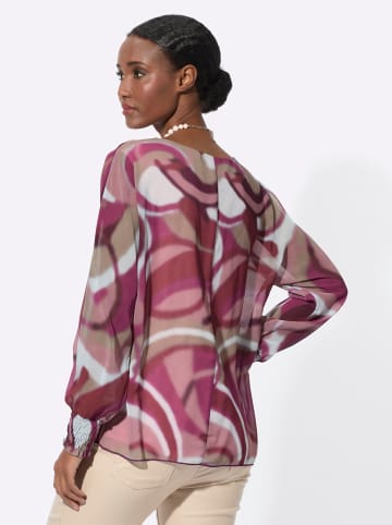 creation L Georgette-Bluse in ecru-erika-bedruckt