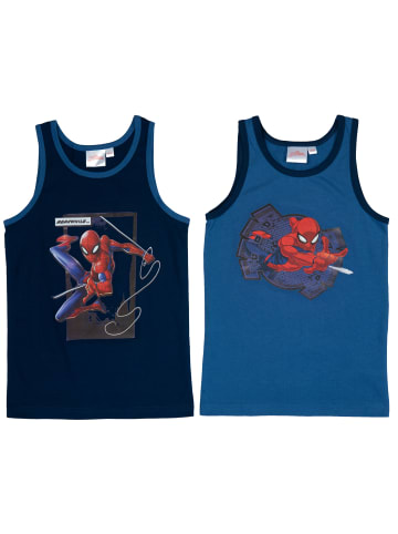 Spiderman 2er Pack Marvel Spiderman Unterhemd in blau