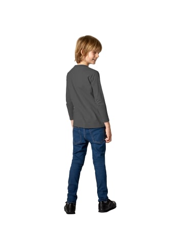 tectake Einfarbiges Langarm-Shirt für Kinder, grau