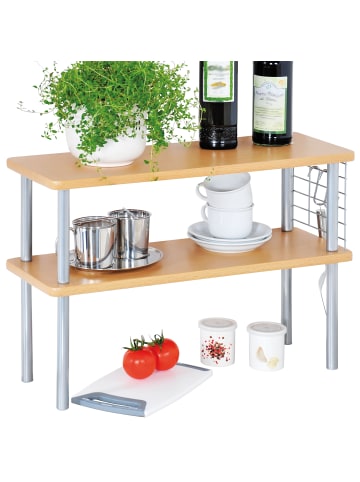 Kesper Küchenregal auf Arbeitsplatte, 2 Ebenen, Buchenholz in Braun, (H) 38 x (L) 55 cm